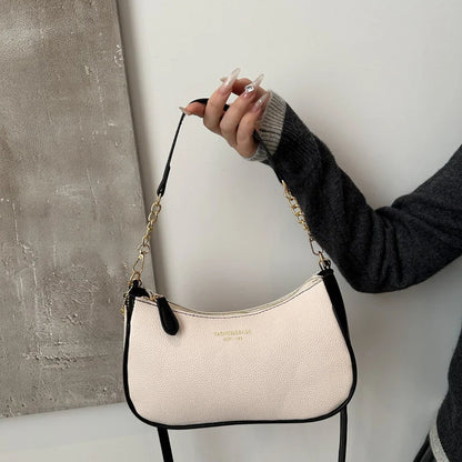 Lychee Pattern Shoulder Bag Women's Luxury Underarm Hobo