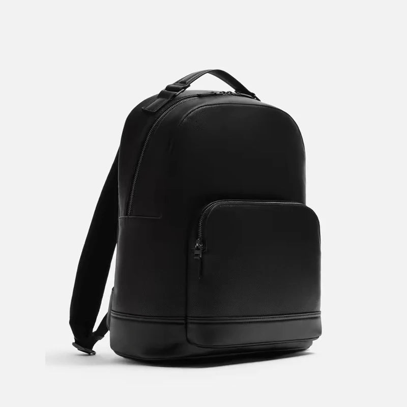 Men's PU Leather Laptop Backpack – Business & School Bag