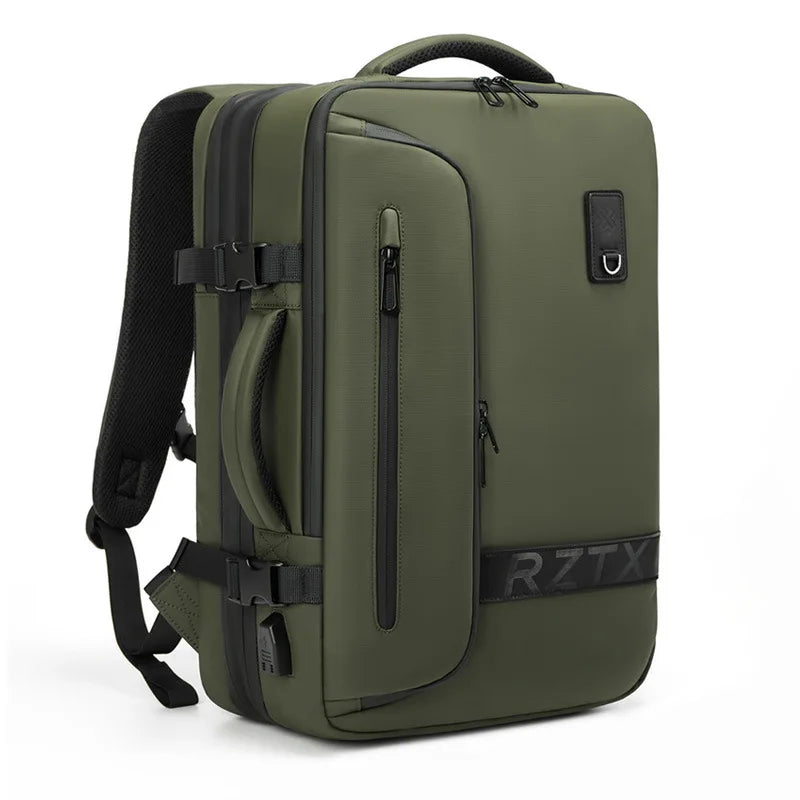 Expandable Laptop Backpack for Men – Vacuum Compression, USB Charging & Large Capacity