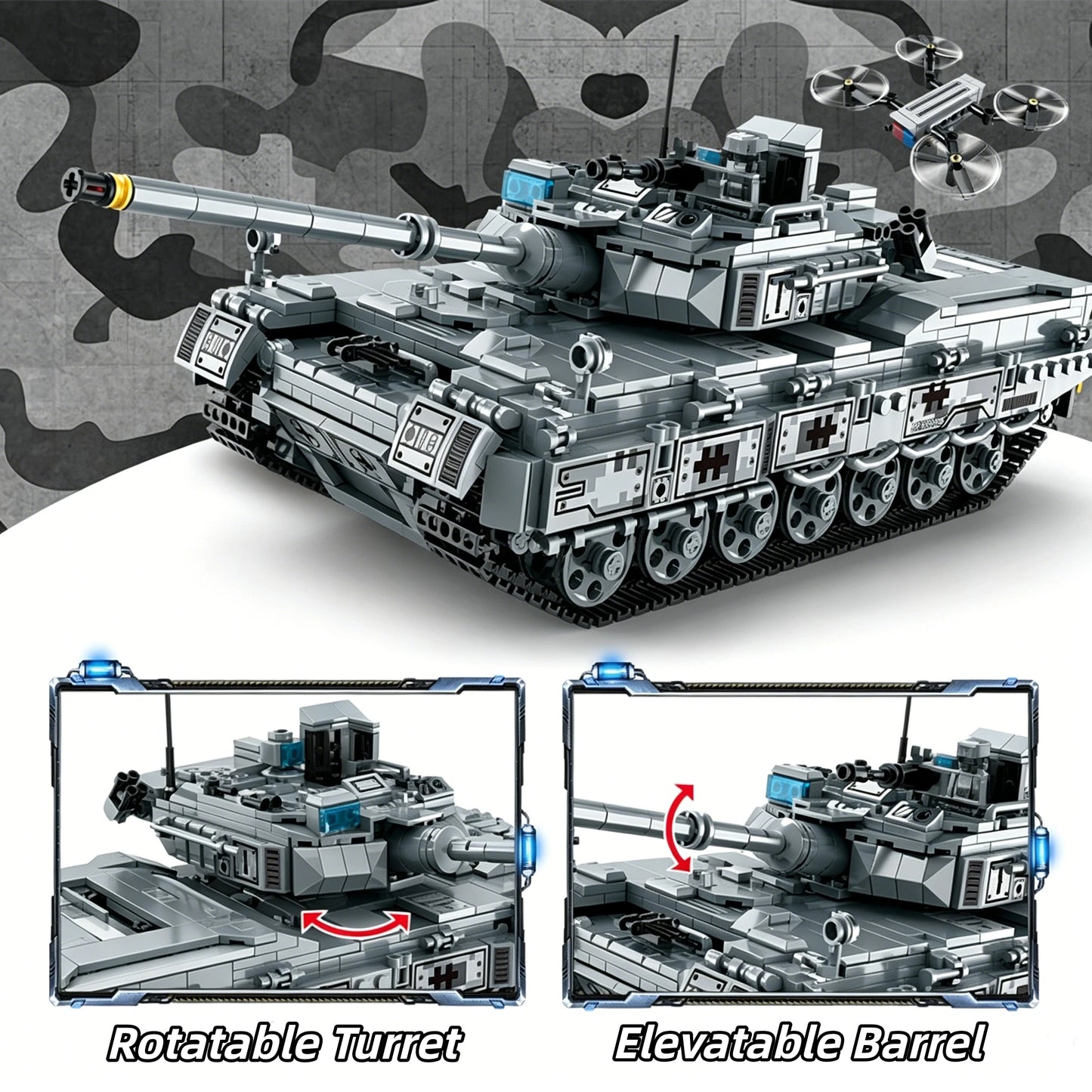 Leopard 2A7 Main Battle Tank Building Blocks Set – 1422 Pcs Military Bricks Model