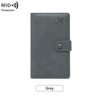 RFID Passport Wallet – Multifunctional Travel Holder with Airplane Design