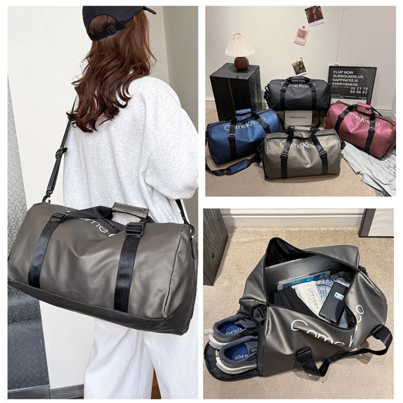 Waterproof Gym Duffle Bag with Shoe Compartment – Large Capacity Sports Bag