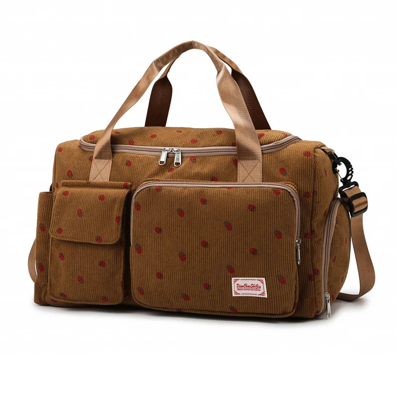 Corduroy Duffle Bag for Women – Large Travel & Gym Tote