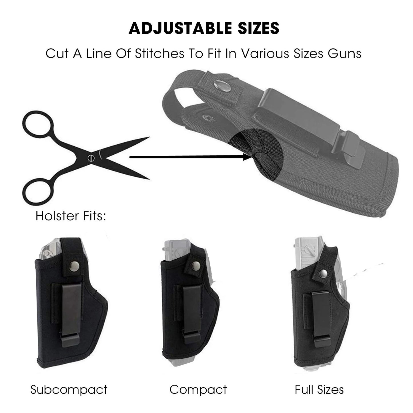 Universal Concealed Carry Holster – Nylon IWB/OWB Belt Holster for Pistols