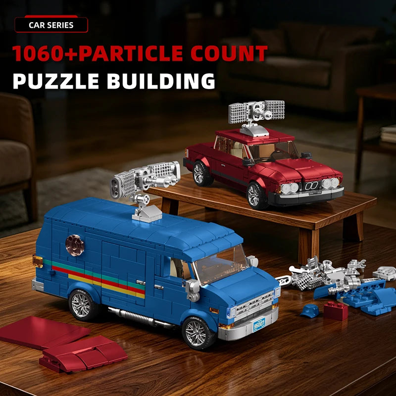 MOC 80s Retro Van & Car Building Blocks Set 2-in-1