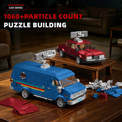 MOC 80s Retro Van & Car Building Blocks Set 2-in-1