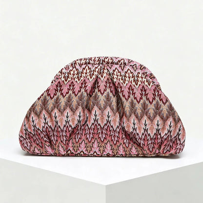 Bohemian Jacquard Clutch Bag – Women's Pleated Cloud Evening Purse