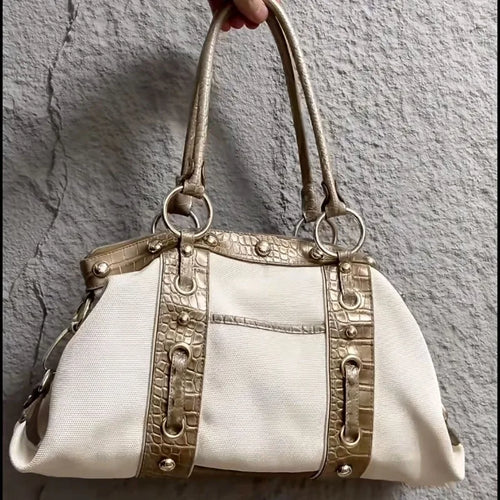 Patchwork Shoulder Bag for Women – Chic Large Capacity Tote