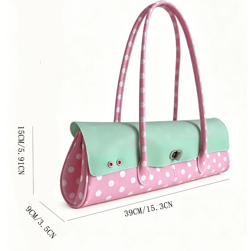 Polka Dot Colorblock Jelly Shoulder Bag for Women