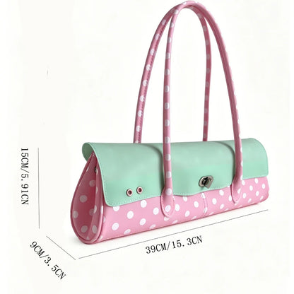 Polka Dot Colorblock Jelly Shoulder Bag for Women