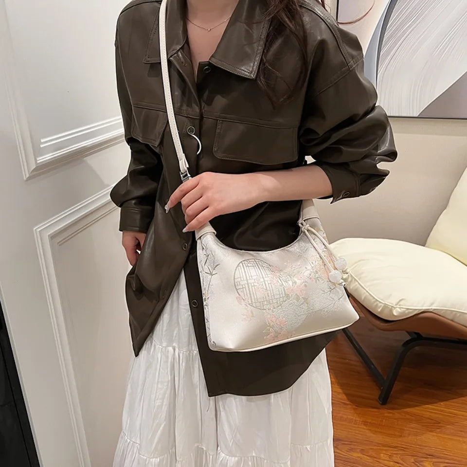 Chinese Embroidery Silk Crossbody Bag – Women's Luxury Purse