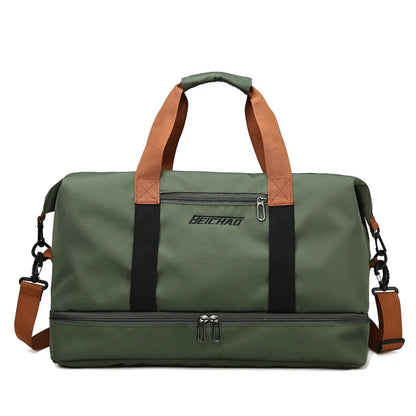 Travel Gym Duffle Bag – Waterproof Weekender with Shoe Compartment
