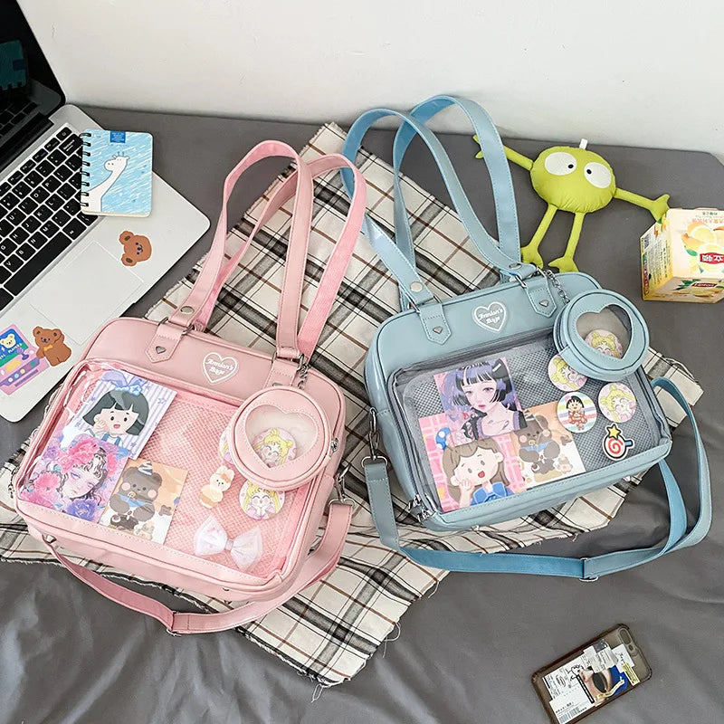Women Japanese Style Trend Kawaii Candy Color Large Capacity Ita Bag Student Preppy Shoulder