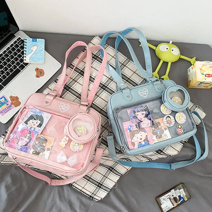 Women Japanese Style Trend Kawaii Candy Color Large Capacity Ita Bag Student Preppy Shoulder
