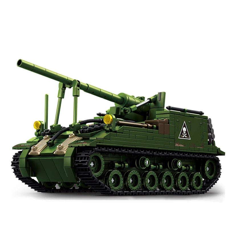 M40 Tank Destroyer Building Blocks Model – Military DIY Brick Set for Kids