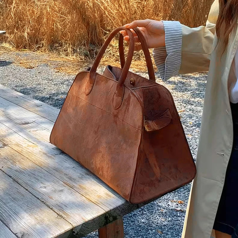 Women's Large Capacity Retro Leather Tote Bag