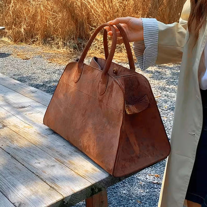 Women's Large Capacity Retro Leather Tote Bag