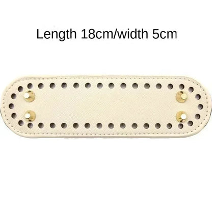 PU Leather Bag Bottom with Rivets for Crochet Knitting Bags