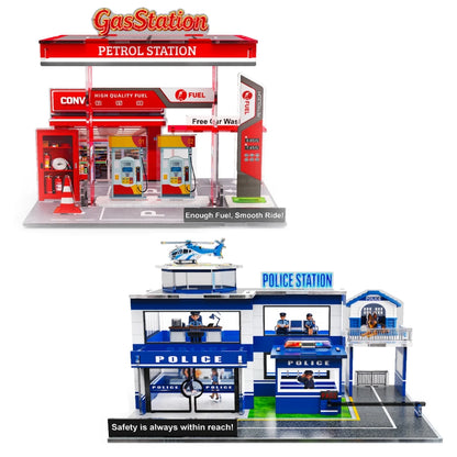 Police Station Miniature Building Blocks Scene Set