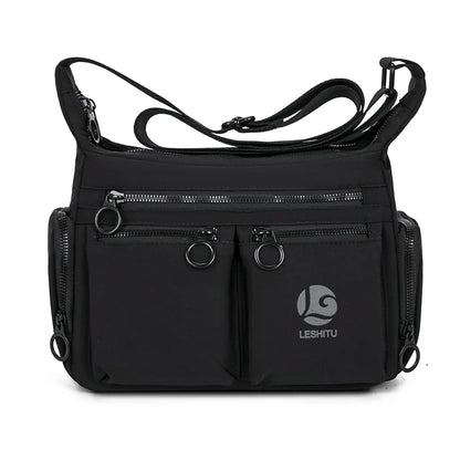 Unisex Water-Resistant Crossbody Sling Bag – Large Capacity Multi-Pocket