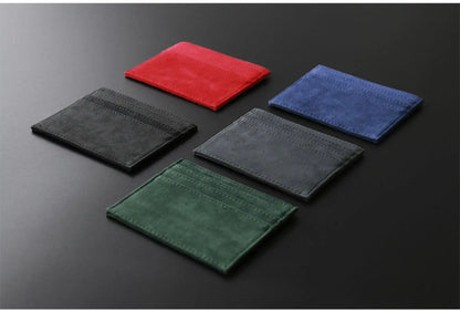 Hand-Woven Genuine Leather Card Holder Wallet for Men