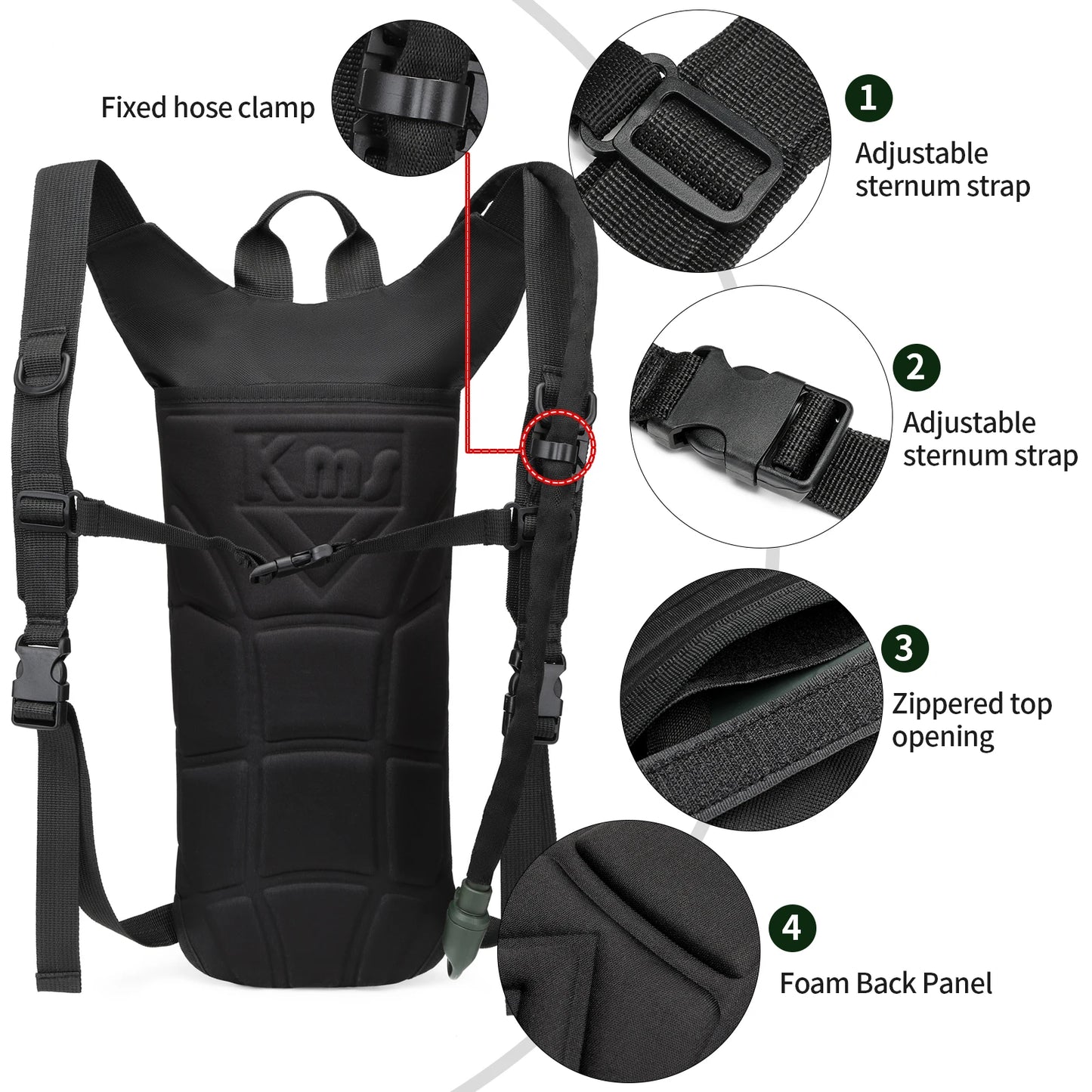 Tactical Hydration Pack – 3L Water Bladder Backpack for Running & Cycling