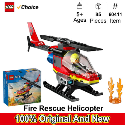 LEGO City 60411 Fire Rescue Helicopter Building Toy for Kids