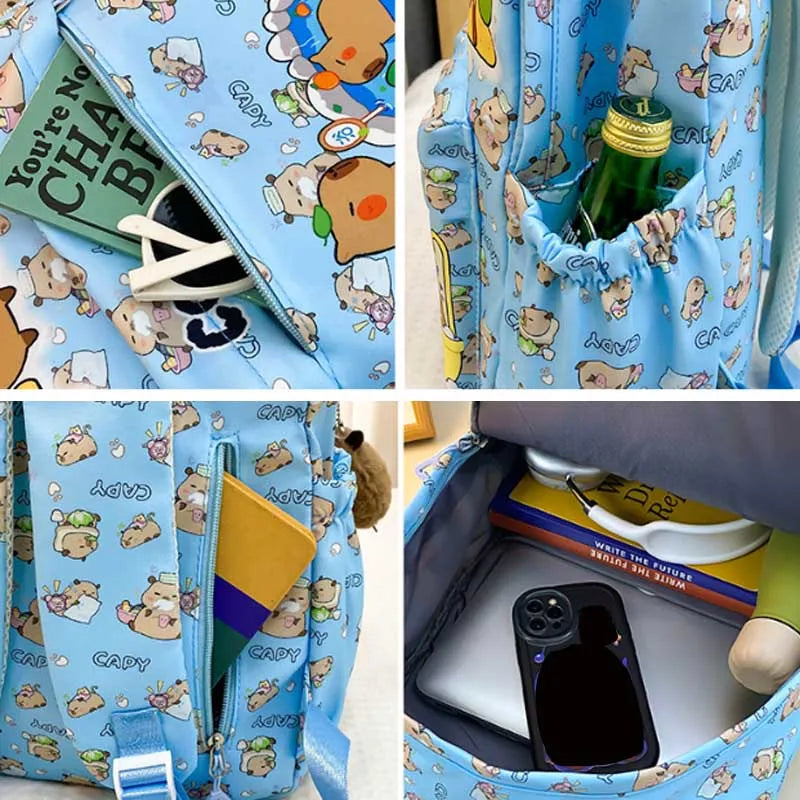 Cute Capybara Backpack for Kids, Teens & Women