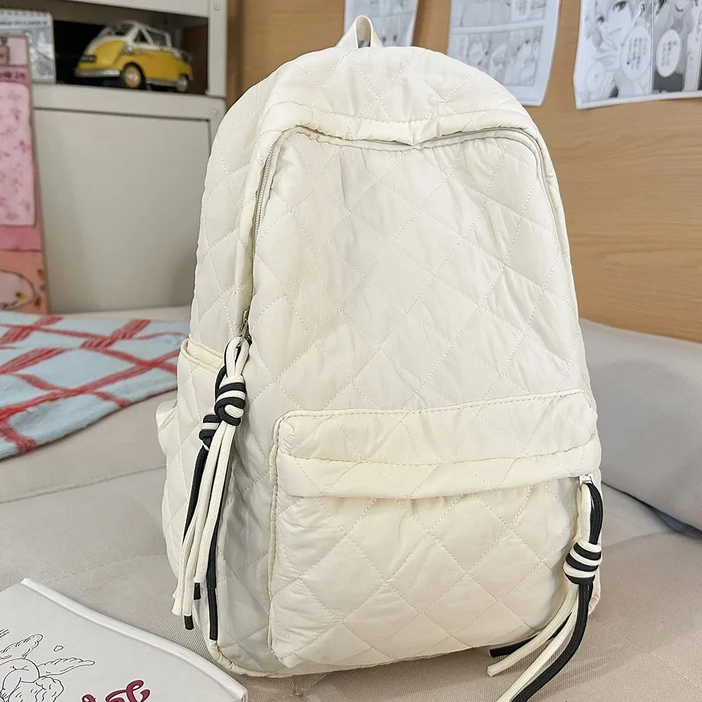 Women's Quilted Backpack with Tassel Detail – Lightweight