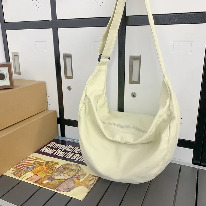 Large Canvas Crossbody Bag for Women – Casual Messenger Bag
