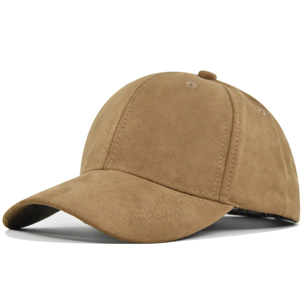Suede Baseball Cap – Snapback Adjustable Dad Hat for Men & Women