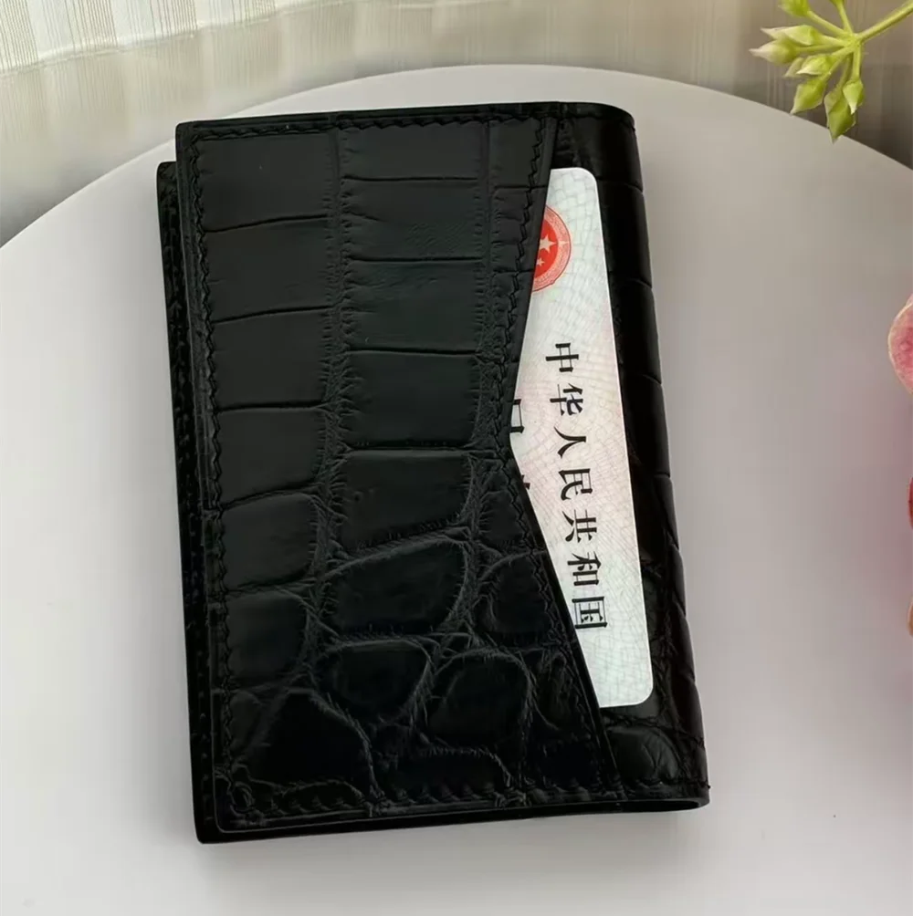 Himalayan Crocodile Leather Card Wallet – Rare Unisex Slim Bifold