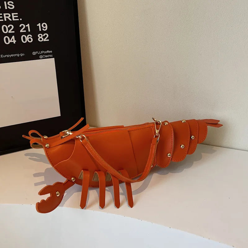 Lobster Shape Crossbody Bag – Novelty PU Leather Shoulder Bag