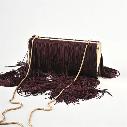 Long Tassel Evening Clutch Bag – Women's Luxury Wedding Party Purse