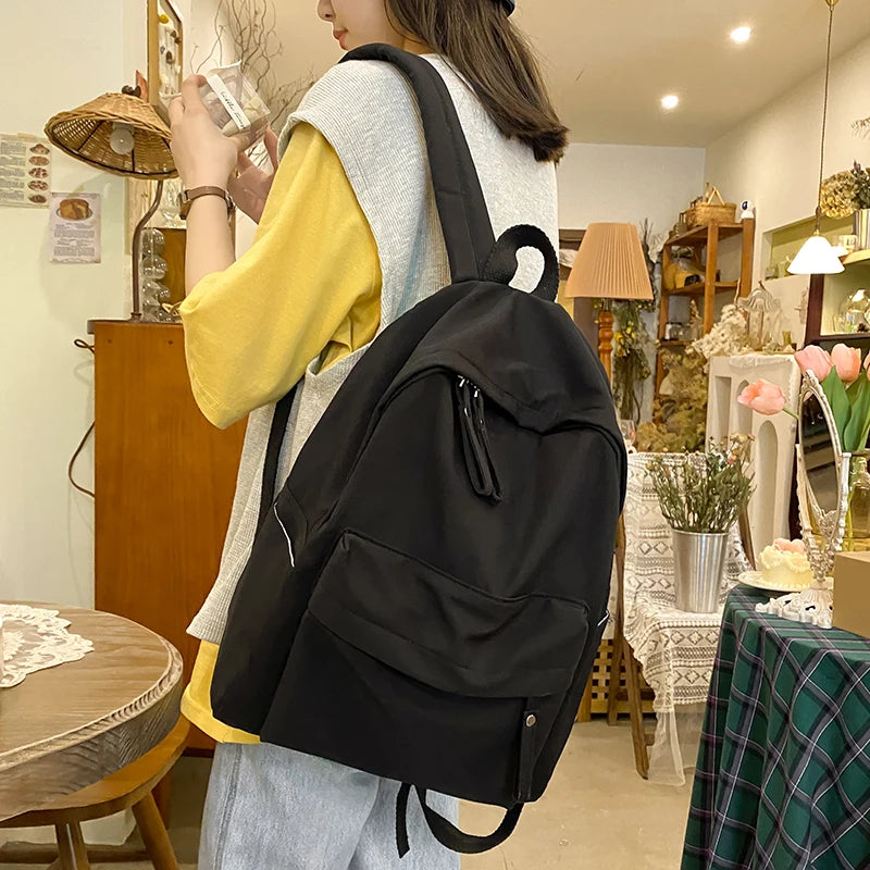 Waterproof Nylon Backpack for Women – Lightweight School & Travel Bag