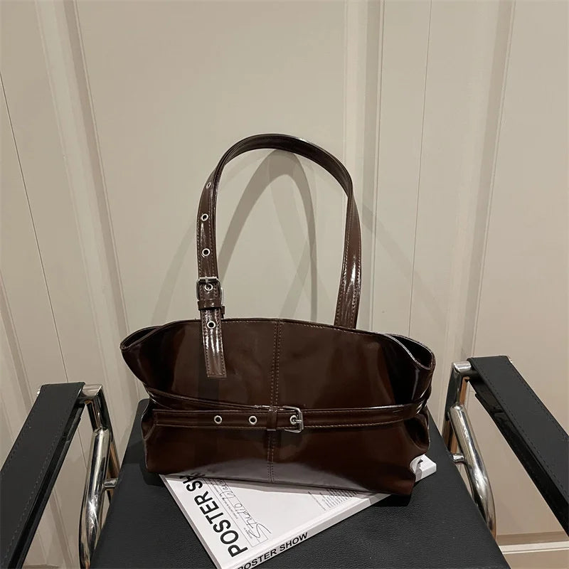 Large PU Leather Tote Bag – Women's Shoulder Handbag