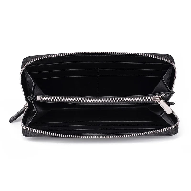 Crocodile Leather Long Wallet for Men – Luxury Organizer
