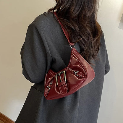 Y2K Pleated Hobo Shoulder Bag – Retro Maillard Style Clutch Handbag