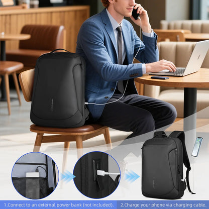 Business Laptop Backpack 15.6" Men – USB Port Waterproof Daypack