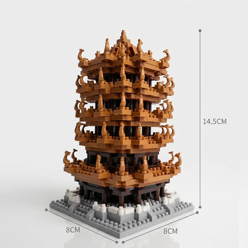 Yellow Crane Tower Micro Building Blocks – 752 Pcs