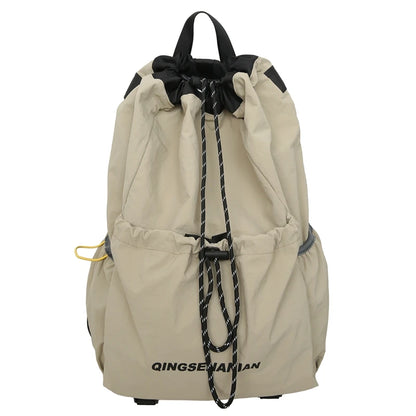 Lightweight Drawstring Backpack – Large Capacity Nylon Travel Bag