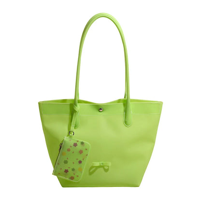 PVC Tote Bag with Mini Pouch – Large Capacity Waterproof Shoulder Bag