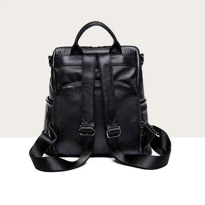 Crocodile Embossed Leather Backpack for Women – Luxury Bag