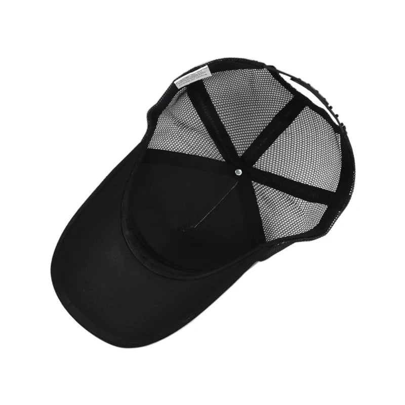 Embroidered Snapback Trucker Hat – Breathable Mesh Baseball Cap