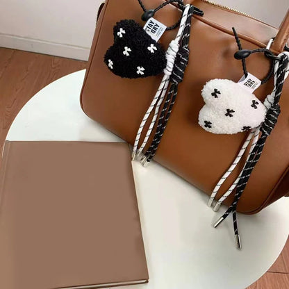 Plush Mini Bag Keychain – Cute Braided Rope Bag Charm Pendant