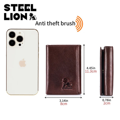 Genuine Leather Multi-Slot Card Wallet for Women