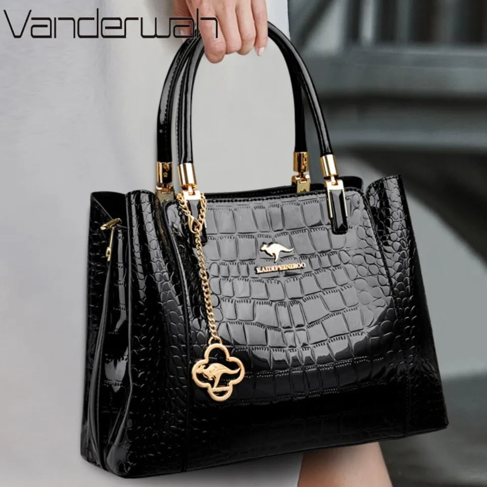 Crocodile Pattern PU Leather Tote Handbag for Women