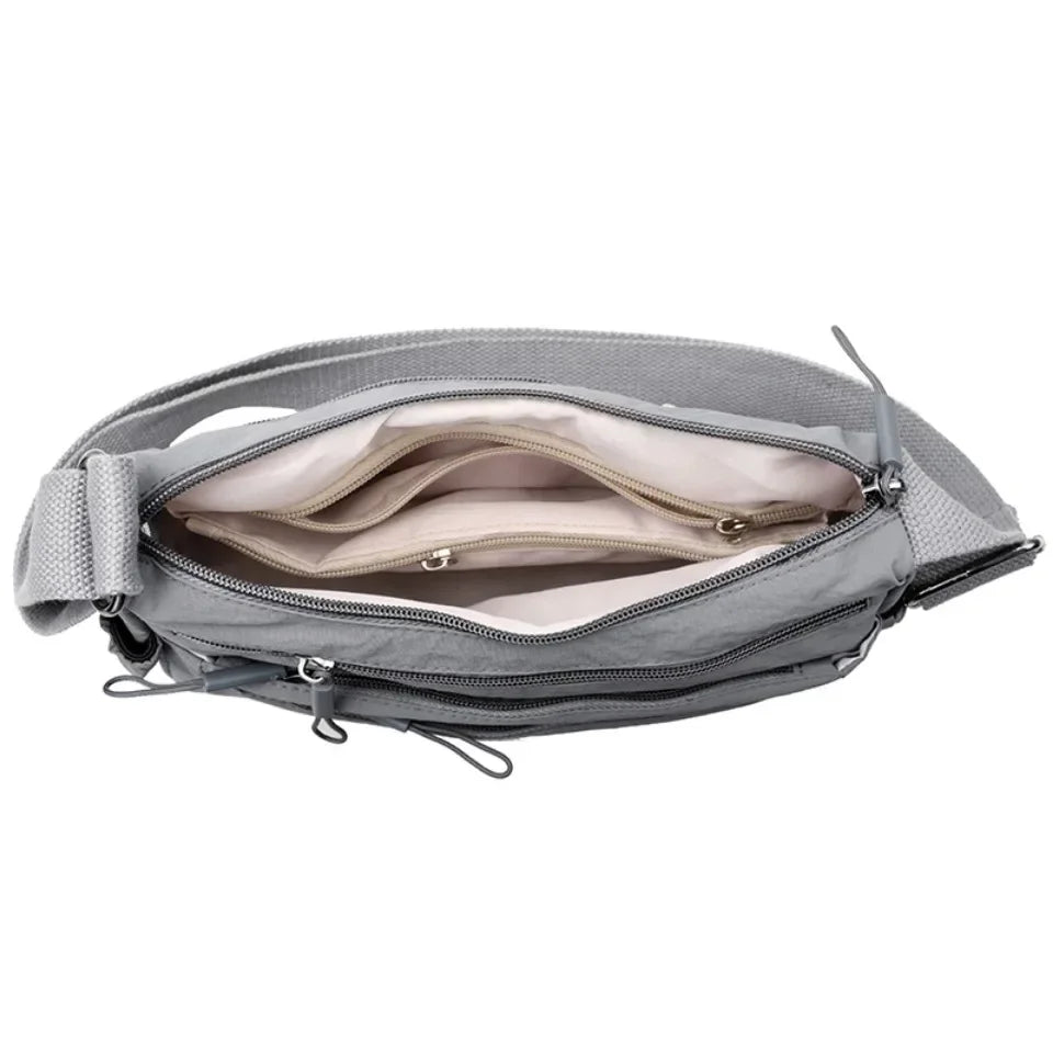 Women's Multi-Pocket Crossbody Shoulder Bag – Lightweight Nylon