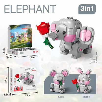 3-in-1 Animal Building Blocks Set – DIY Capybara, Panda, Penguin & More