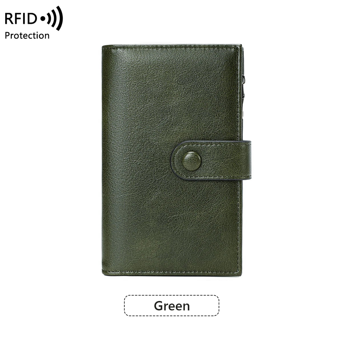 RFID Blocking Women's Trifold Leather Clutch Wallet